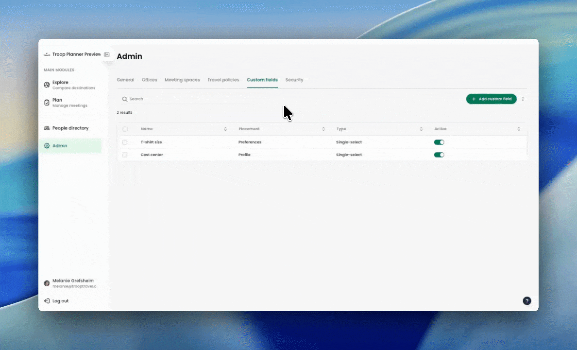 custom fields